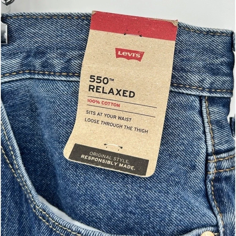 Levi's 550 Relaxed Tapered Leg Blue‎ Denim Jeans Men's Size 54x30 NWT